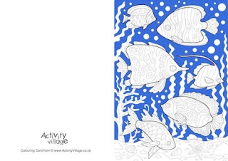 Fish Doodle Colour Pop Colouring Card