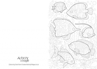 Fish Doodle Colouring Card
