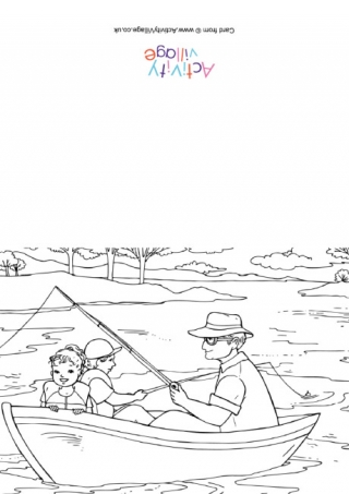 Fishing with Grandpa Colouring Card