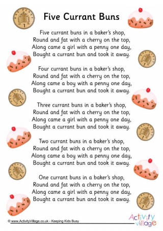 Five Currant Buns Printable