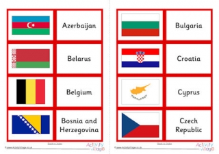Printable Flags of the World Matching Game