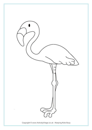 Flamingo colouring page