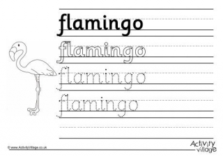 Flamingo Handwriting Worksheet