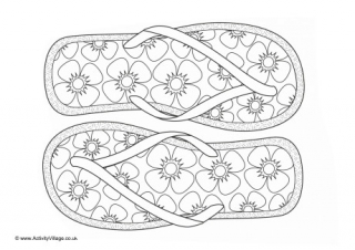 Flip Flops Colouring Page