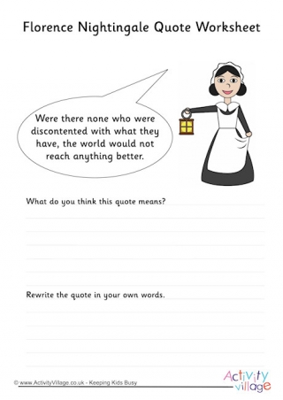 Florence Nightingale Quote Worksheet 1