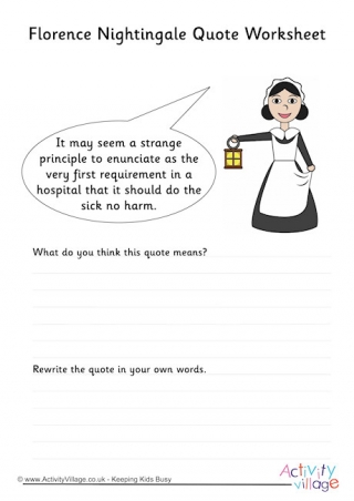 Florence Nightingale Quote Worksheet 2