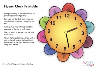 Flower Clock Printable