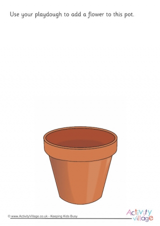 Flower Pot Playdough Mat