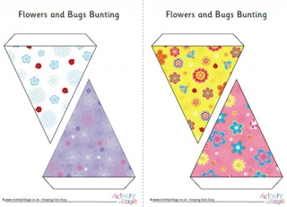 Flowers And Bugs Bunting Small