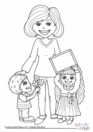 Flowers and Card Colouring Page