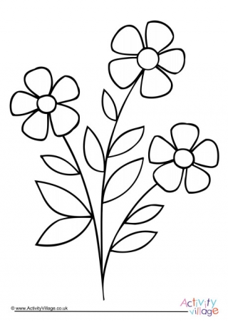 Flowers Colouring Page 3