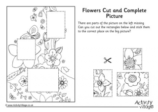 Flowers Cut and Complete the Picture