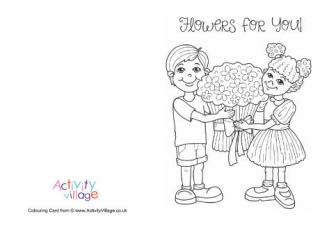 Flowers for You Colouring Card