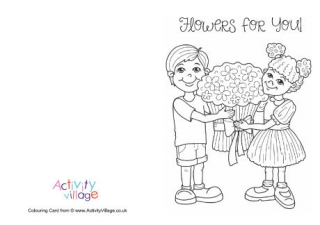 Flowers for You Colouring Card