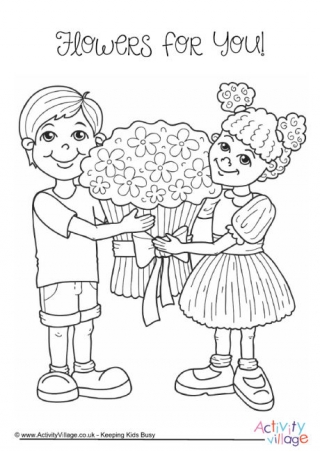 Flowers for You Colouring Page