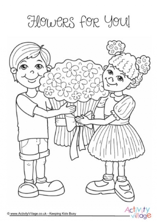 Flowers for You Colouring Page