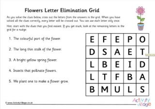 Flowers Letter Elimination Grid