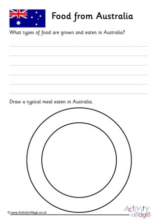 Food From Australia Worksheet