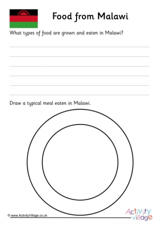 Food From Malawi Worksheet