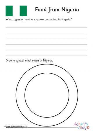 Food From Nigeria Worksheet