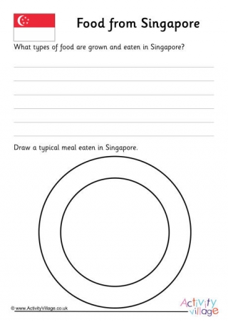Food From Singapore Worksheet