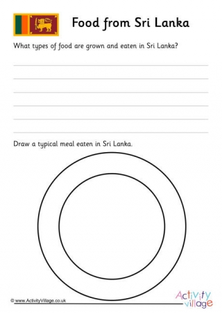 Food From Sri Lanka Worksheet