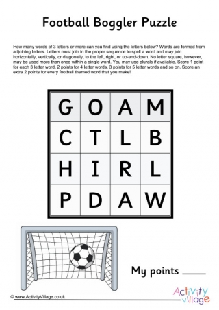 Football Boggler Puzzle