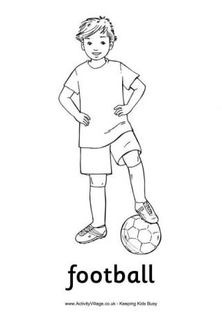 Football Boy Colouring Page