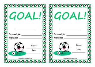 Football Certificate - Goal