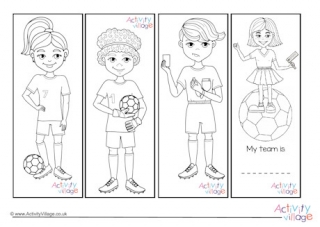 Football Characters Colouring Bookmarks 2