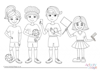 Football Characters Colouring Page 2