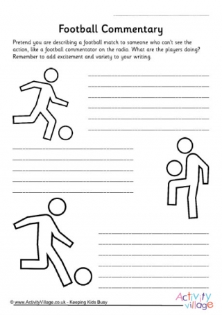 Football Commentary Worksheet 1
