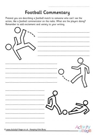 Football Commentary Worksheet 2
