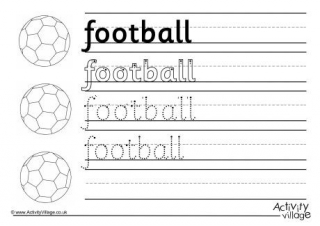 Football Handwriting Worksheet 2