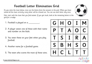 Football Letter Elimination Grid