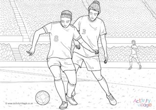 Football Match Colouring Page