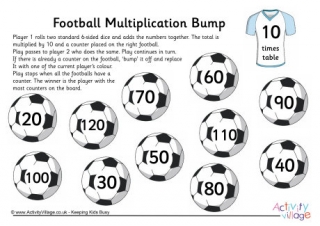 Football Multiplication Bump - 10 Times Table
