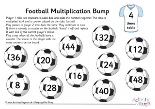 Football Multiplication Bump – 4 Times Table