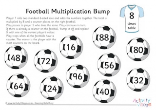 Football Multiplication Bump - 8 Times Table