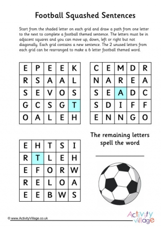 Football Squashed Sentences Puzzle
