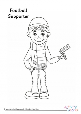 Football Supporter Colouring Page