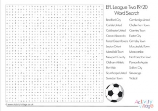 Football teams of the EFL League Two word search