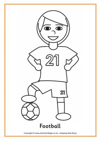 Footballer Colouring Page
