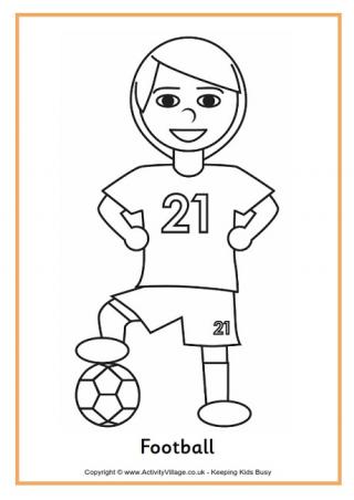 Footballer Colouring Page
