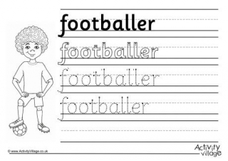 Footballer Handwriting Worksheet