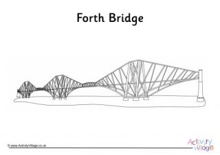 Forth Bridge Colouring Page