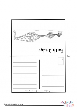 Forth Bridge Colouring Postcard