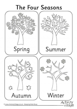 Four Seasons Colouring Page