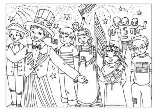 Fourth of July Colouring Page
