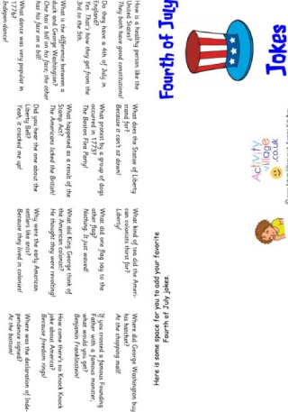 Fourth of July Jokes Booklet